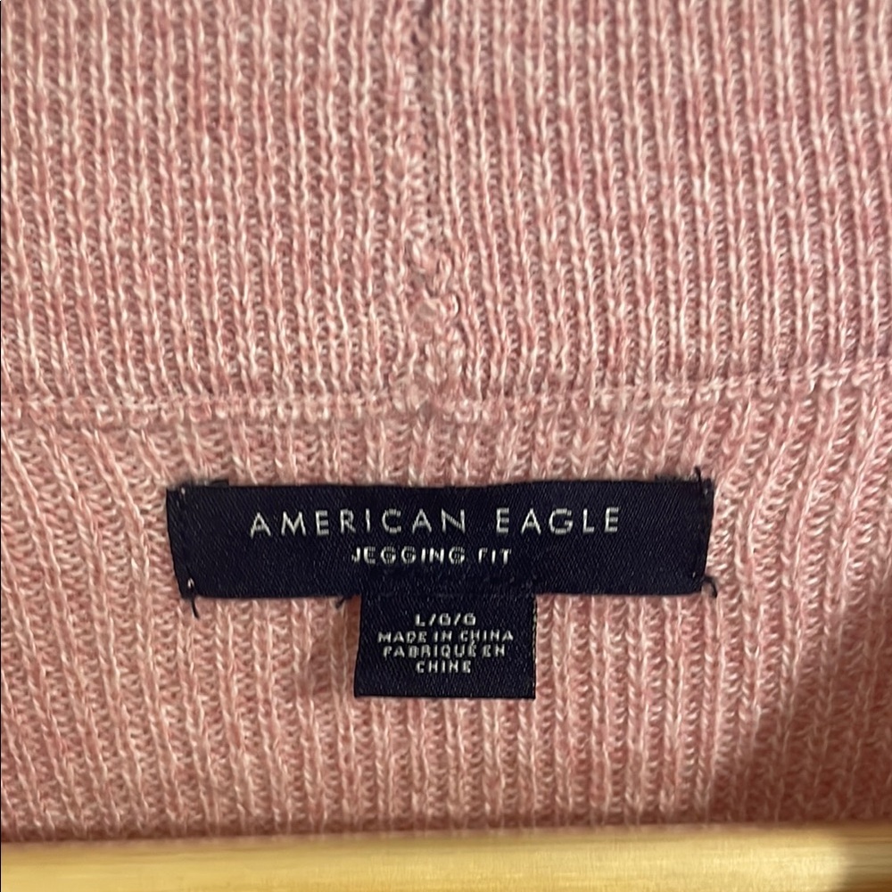 American Eagle Pink and Grey Crewneck Sweater - Picture 9 of 11